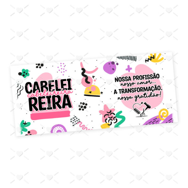 Arte Caneca Cabeleireira Profissões Coloridas