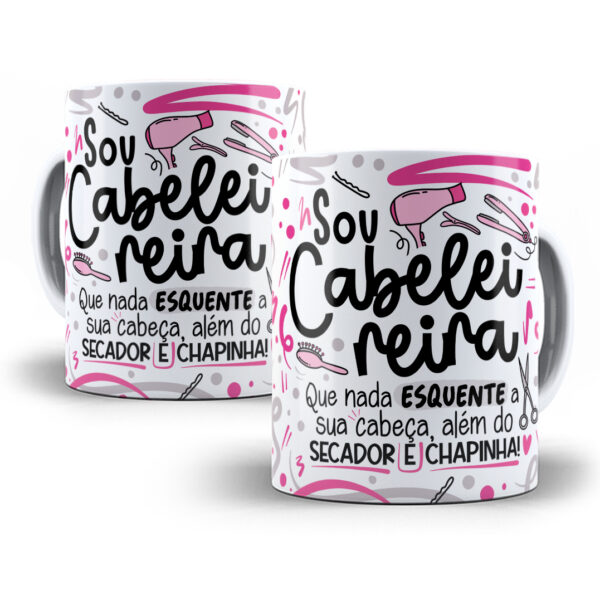Arte Caneca Cabeleireiro(a) Flork Profissões Sublimação Png