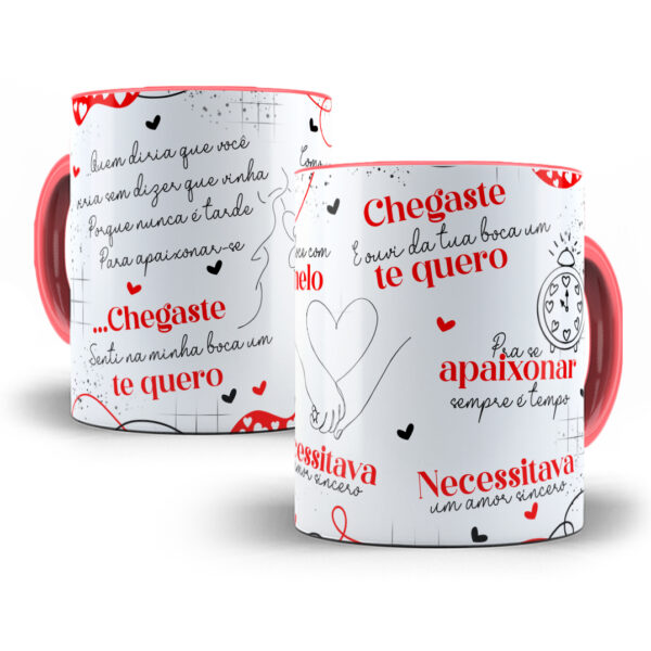 Arte Caneca Chegaste Roberto Carlos Dia dos Namorados Corel