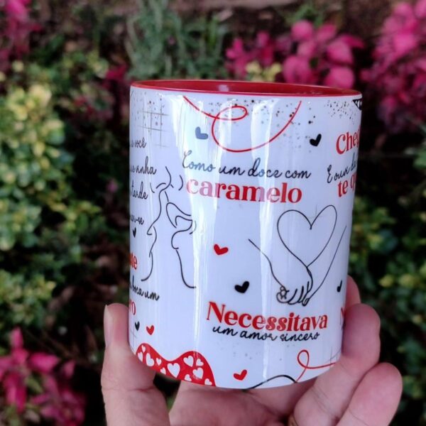 Arte Caneca Chegaste Roberto Carlos Dia dos Namorados Corel