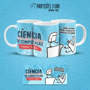 Arte digital com fundo azul, personagens brancos e texto sobre computação