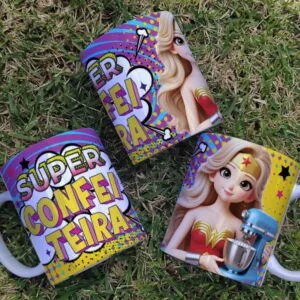 Arte Caneca Confeiteira Super Heroina - Png e Corel 11 Arte Caneca Confeiteira Super Heroina - Png e Corel