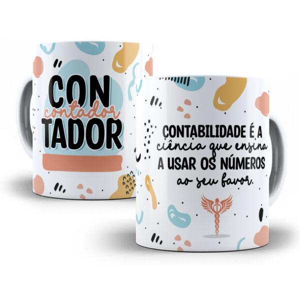 Arte Caneca Contador(a) Contabilidade Profissões Coloridas