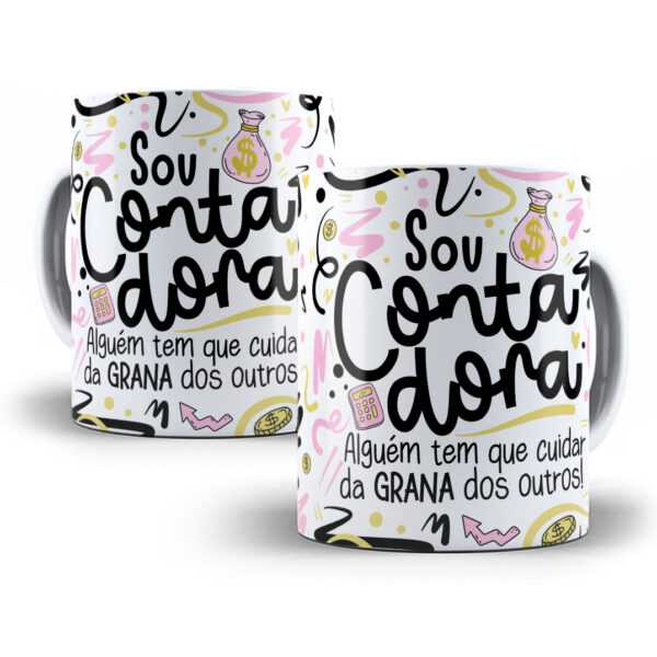 Arte Caneca Contador(a) Flork Profissões Sublimação Png