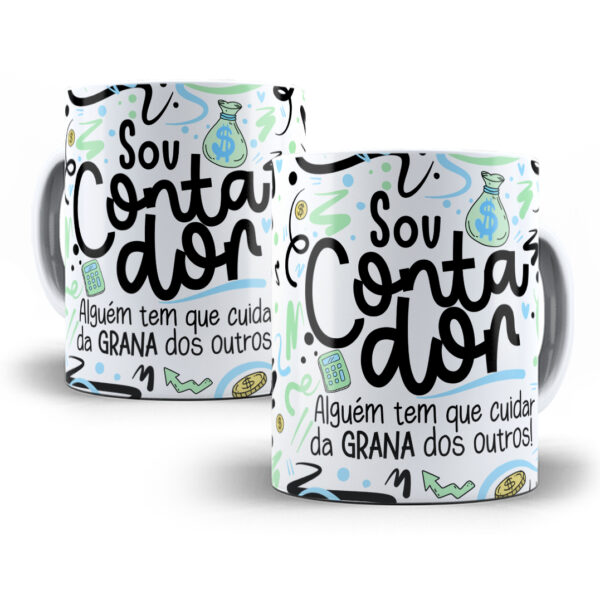 Arte Caneca Contador(a) Flork Profissões Sublimação Png