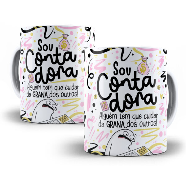 Arte Caneca Contador(a) Flork Profissões Sublimação Png