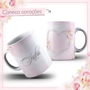 Arte Caneca Corações