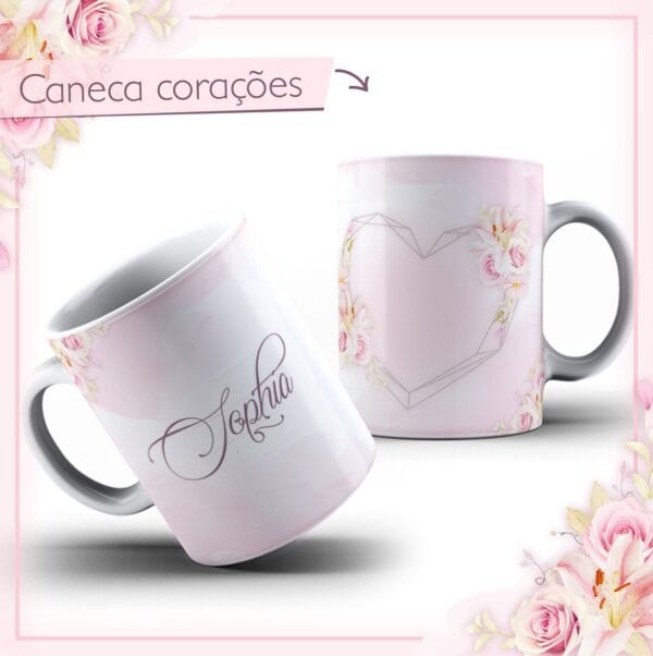 Arte Caneca Corações