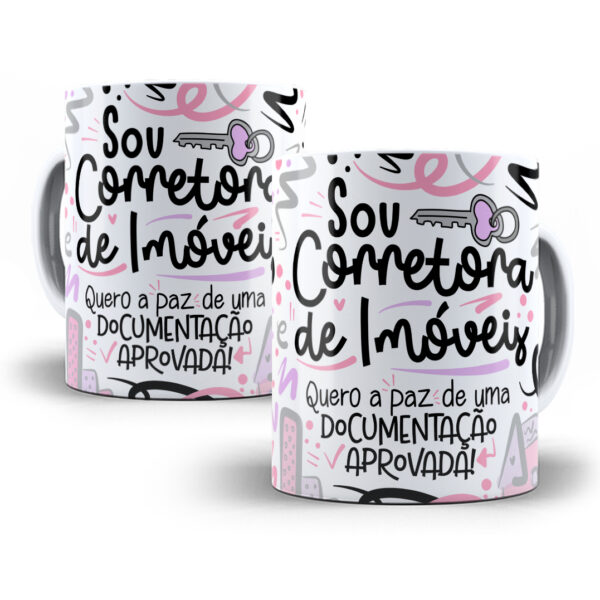 Arte Caneca Corretor(a) de Imóveis Flork Profissões Png