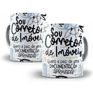 Arte Caneca Corretor(a) de Imóveis Flork Profissões Png