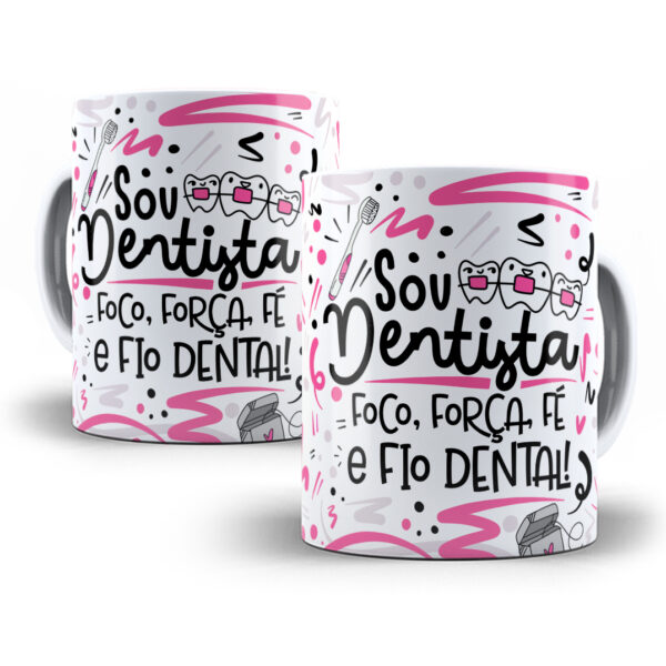 Arte Caneca Dentista Flork Profissões Sublimação Png