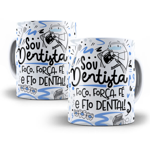 Arte Caneca Dentista Flork Profissões Sublimação Png