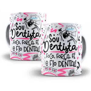 Arte Caneca Dentista Flork Profissões Sublimação Png