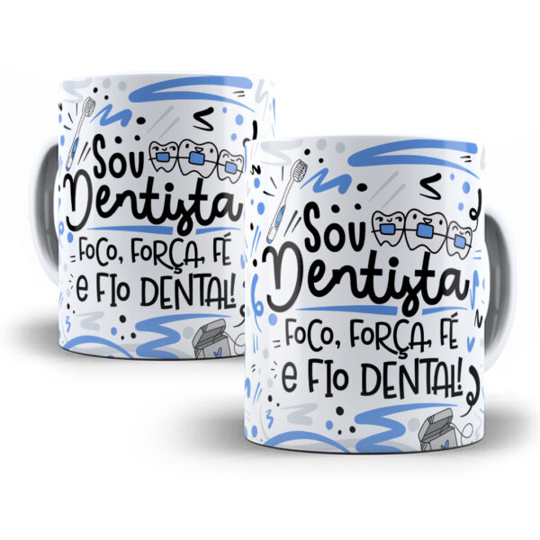 Arte Caneca Dentista Flork Profissões Sublimação Png