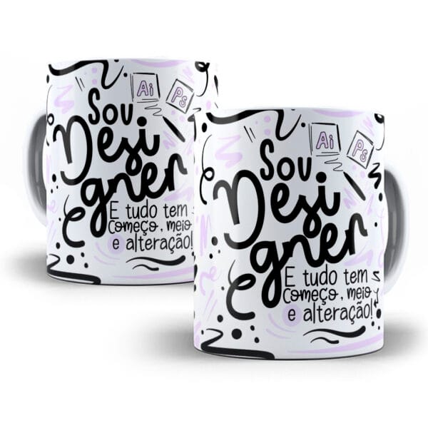 Arte Caneca Designer Flork Profissões Sublimação Png
