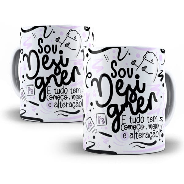 Arte Caneca Designer Flork Profissões Sublimação Png