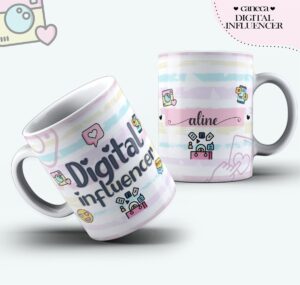Arte Caneca Digital Influencer Feminina