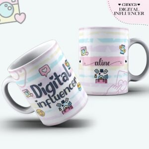 Arte Caneca Digital Influencer Feminina