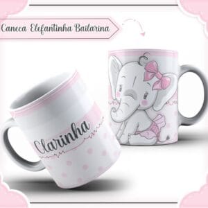 Arte Caneca Elefantinha Bailarina