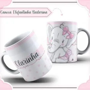 Arte Caneca Elefantinha Bailarina