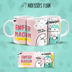 Arte Caneca Enfermagem Profissões Flork Arquivo Jpg