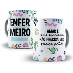 Arte Caneca Enfermeiro(a) Enfermagem Profissões Coloridas