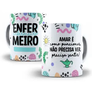 Arte Caneca Enfermeiro(a) Enfermagem Profissões Coloridas