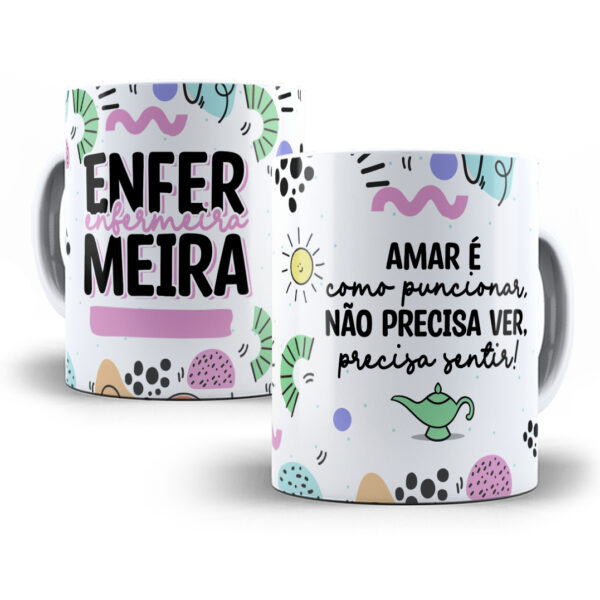 Arte Caneca Enfermeiro(a) Enfermagem Profissões Coloridas