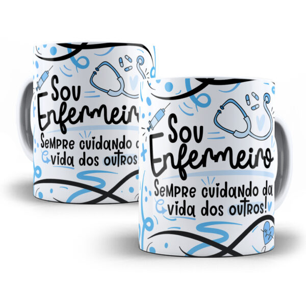 Arte Caneca Enfermeiro(a) Flork Profissões Sublimação Png