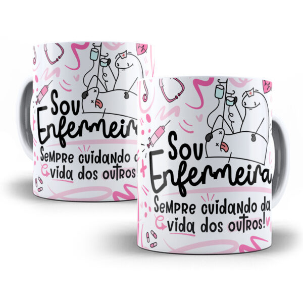 Arte Caneca Enfermeiro(a) Flork Profissões Sublimação Png
