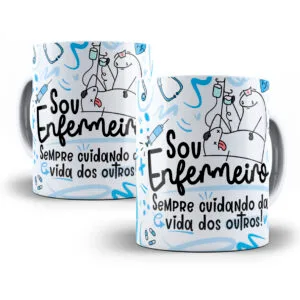 Arte Caneca Enfermeiro(a) Flork Profissões Sublimação Png