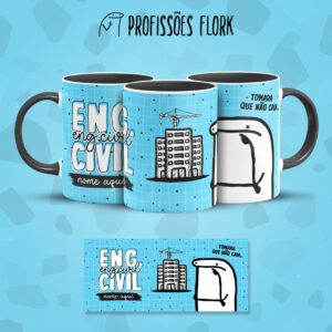 Arte Caneca Engenharia Civil Profissões Flork Arquivo Jpg