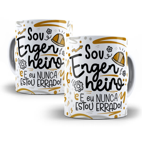 Arte Caneca Engenheiro(a) Flork Profissões Sublimação Png