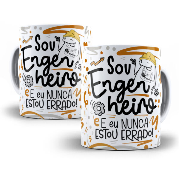Arte Caneca Engenheiro(a) Flork Profissões Sublimação Png