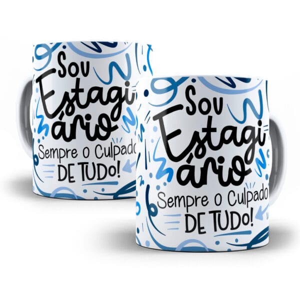 Arte Caneca Estagiário(a) Flork Profissões Sublimação Png