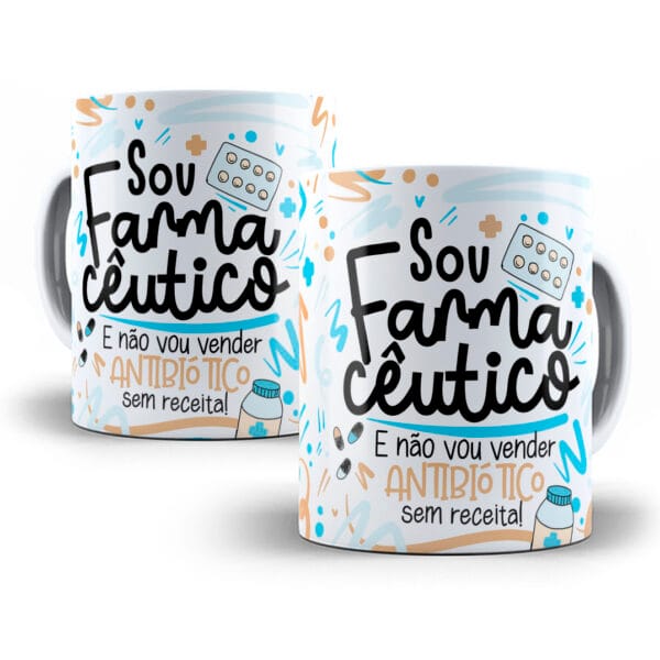 Arte Caneca Farmacêutico(a) Flork Profissões Sublimação Png