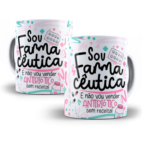 Arte Caneca Farmacêutico(a) Flork Profissões Sublimação Png