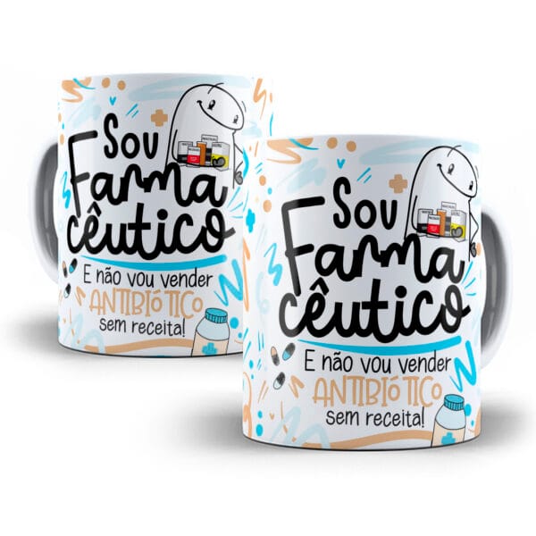 Arte Caneca Farmacêutico(a) Flork Profissões Sublimação Png