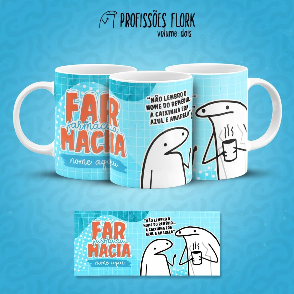 Arte Caneca Farmácia Profissões Flork em Jpg