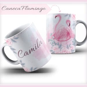 Arte Caneca Flamingo