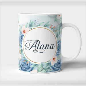 Arte Caneca Floral Azul - Arquivo Digital 3 Arte Caneca Floral Azul - Arquivo Digital