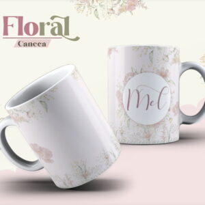 Arte Caneca Floral Claro - Arquivo Digital 3 Arte Caneca Floral Claro - Arquivo Digital