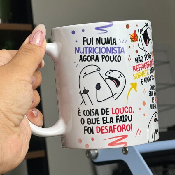 Arte Caneca Fui na Nutricionista Agora Pouco Flork Paródia