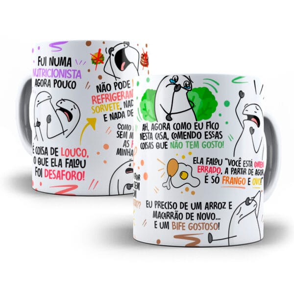 Arte Caneca Fui na Nutricionista Agora Pouco Flork Paródia
