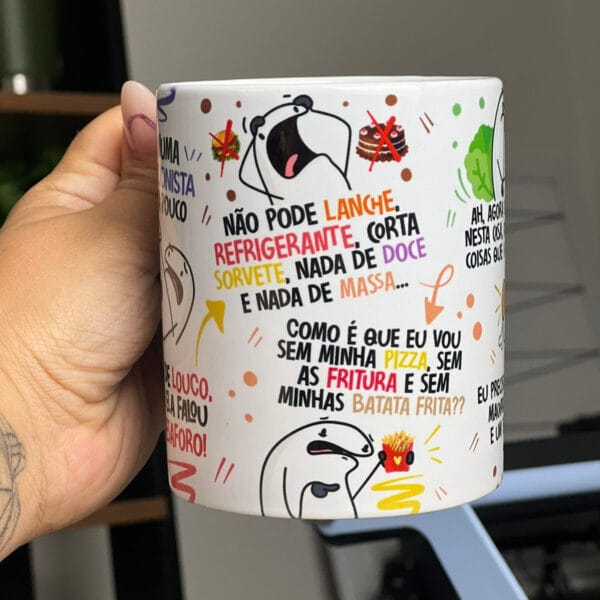 Arte Caneca Fui na Nutricionista Agora Pouco Flork Paródia