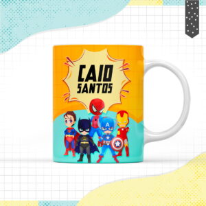 Arte Caneca Heróis