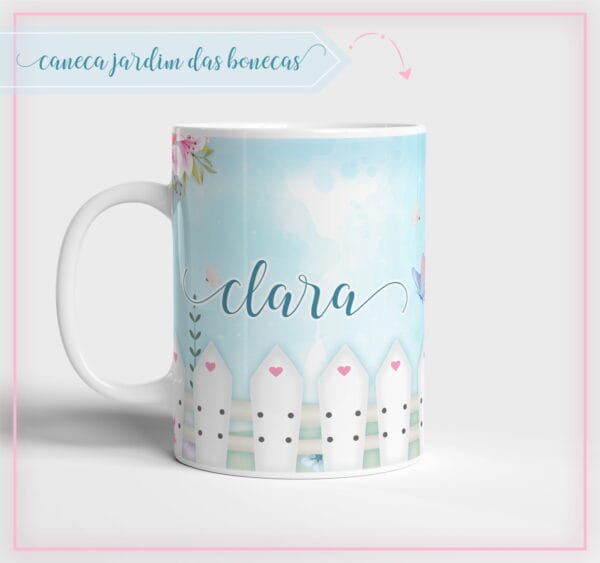 Arte Caneca Jardim Bonecas