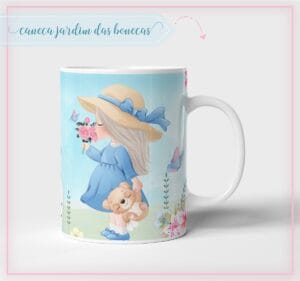 Arte Caneca Jardim Bonecas