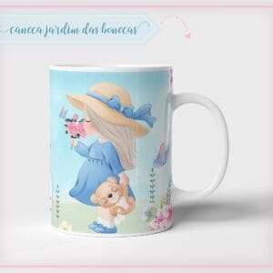 Arte Caneca Jardim Bonecas
