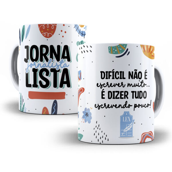 Arte Caneca Jornalista Jornalismo Profissões Coloridas